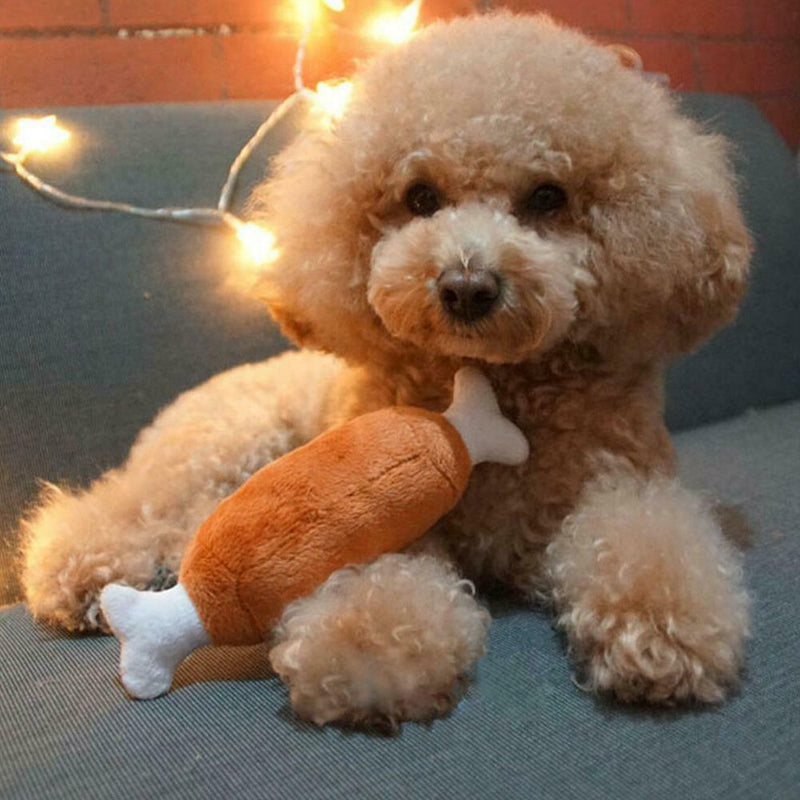 Cute Dog Puppy Toys Chicken Legs Design Small Dogs Chew Squeak Plush Sound Toys