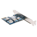 4 Slots PCI-E 1 to 4 PCI Express 16X Slot External Riser Card Adapter Board