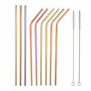 12Pcs/set Reusable Stainless Steel Straws Metal Drinking Straws with 2 Clea