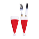 Christmas Caps Pocket Christmas Decor Cutlery Holder Fork Spoon Tableware Set