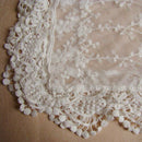 Women embroidered lace scarf white