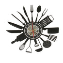 Vinyl Record Wall Clock Decorative Kitchen Utensils Wall Watch Art Handmade