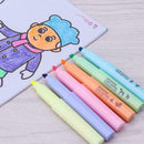 6pcs/Set Candy Color Highlighter Notebook Maker Pens Line Pen Marker Fluore C7H5