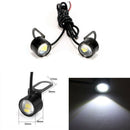 2X 12V Motorcycle Rearview Mirror Decor Eagle Eye 3 LED Conatant Bright WhiJCA&M