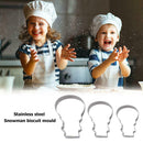 Xmas Snowman Biscuit Mold 3 Set Stainless Steel Plunger Kitchen Home Tools