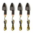 4pcs Universal Motorcycle Bike LED Turn Signal Blinker Light Indicator Black