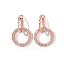 Fashion Luxury Round Earrings Lady Crystal Geometric Hoop Earrings Jewelry