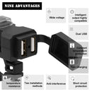 CS-665A1 Motorcycle Dual USB Charger Handlebar Mirror 3.1A USB Power Socket