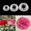 3Pcs/Set Carnation Flower Mold Fondant Sugarcraft Paste Tools Mold Decor V5Z8