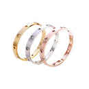 Punk Titanium Stainless Steel Stars Bangle for Women No Fading Hollow Penta N1O3