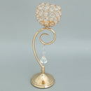 Golden Globe Pillar Crystal Bling Candle Tea Light Holder Wedding Decor 35cm
