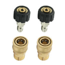 2 Set Brass Quick Release Connector Female M22/14 to 1/4 Male Pressure Washer