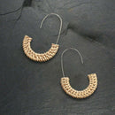 Woven Rattan Hoop Earrings Handmade Wicker Braid Straw Knit Wire Drop Dangl