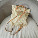 Women bag Backpack Fashion Hollow Out Woven Drawstring Summer Beach Backpac