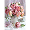 11CT Cross Stitch Kit Rose Vase Printed Embroidery DIY Art Sets (SZX06)