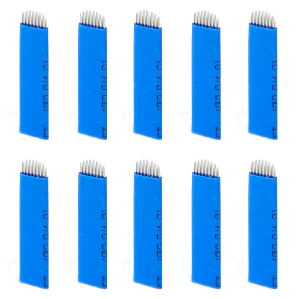 10pcs 18Pin U Shape Eyebrow Blade Permanent Makeup Manual Tattoo Needles Sharped