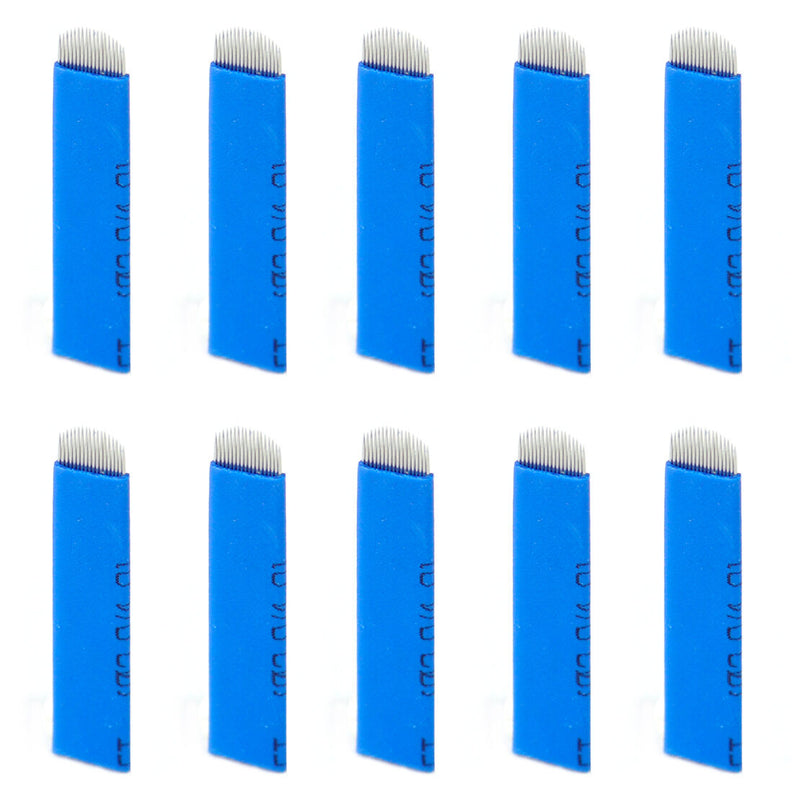 10pcs 18Pin U Shape Eyebrow Blade Permanent Makeup Manual Tattoo Needles Sharped