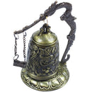 National Handmade Brass Bell Carved Dragon Buddhist Buddha's Clock Bronze G