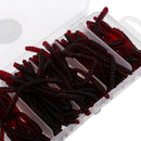 100Pcs Soft Earthworm Fishing Bait Worm Lures Hooks Baits Red