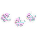 10 pcs wood sewing button scrapbooking crafts baby carriage mixed two holes BX