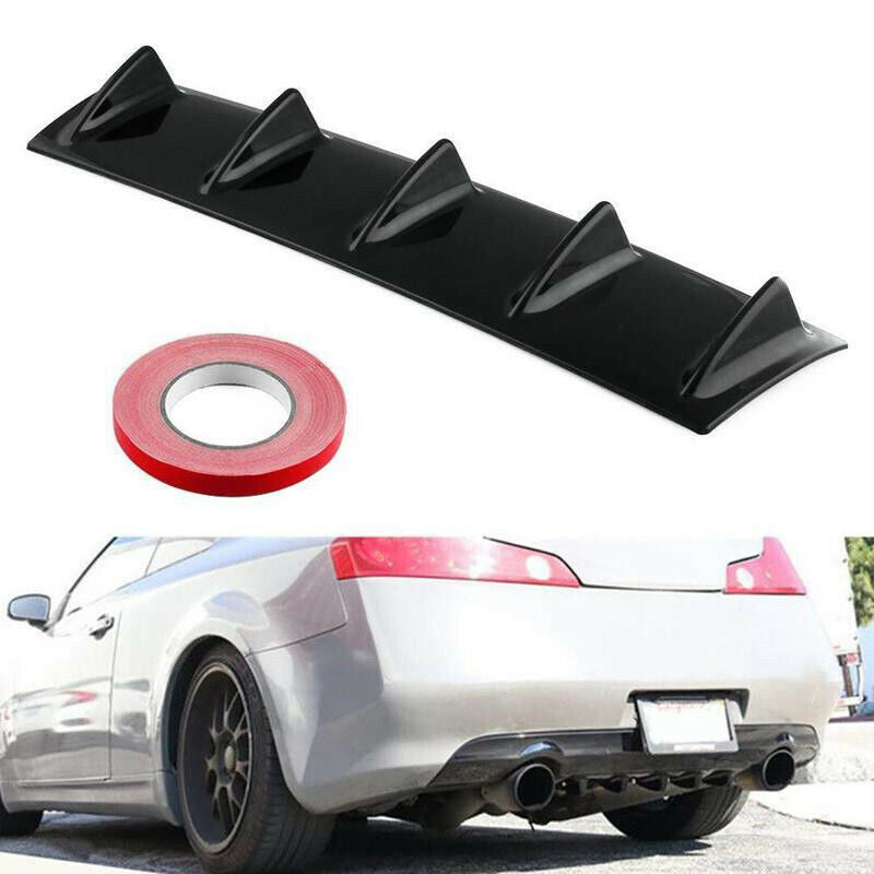 Shark Fin 5 Wing Lip Diffuser 23"x 6" Rear Bumper Chassis Black ABS Univer FT