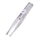 Stainless Steel Eyelashes Eyebrow Tweezer + LED Light