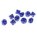 Pack of 10 Plastic Polyhedral Dice D10 for Dungeons&Dragons Table Games Blue