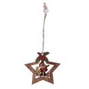 8pcs Christmas Wood Star Hanging Decor New Year Tree Home Party Ornament