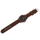 Sport Style Canvas Belt Quartz Wrist Watch (Coffee)