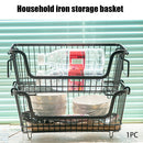 Kitchen Counter Cabinet Fruit Vegetable Iron Art Storage Basket With Handles