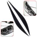 2X Real Carbon Fiber Headlight Eyebrow Cover Trim Fit for BMW 3 Series F30 2017