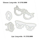 4pcs Glasses Mouth Cutting Die Stencil Paper Card Embossing Scrapbook Album