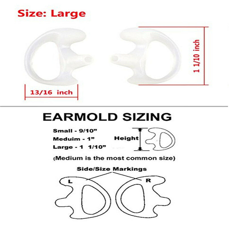 20 Pcs Silicone Earbud For Covert Acoustic Tube Earpiece Walkie Talkie Radio