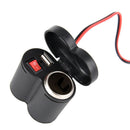 12V-24V Waterproof Motorcycle/Bike Cigarette Lighter Charger Socket USB Power ï¼D