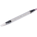 Dual-ended Quartz Cuticle Pusher Remover Pen Rhinestone Handle Scrape Tool OZ