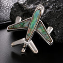 Airplane Aircraft Plane Brooch Pin Shell Shirt Collar Lapel Jewelry Gift N ME