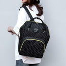 Dot Print Big Backpacks Mommy Maternity Bags Baby Care Diaper Bags (Black) A