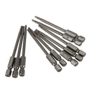 1/4-inch Hex Shank 2.5mm Tip T10 Torx Security Screwdriver Bits 10pcs