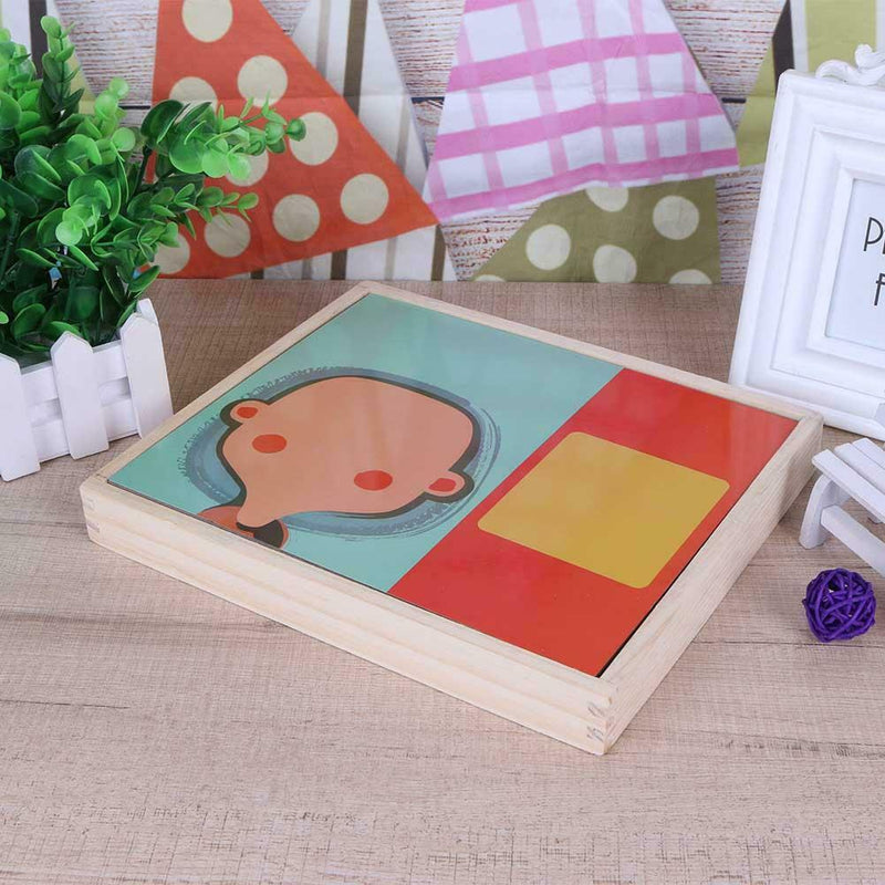 Baby Wooden Magnetic Puzzle Board Dress Up Games Children Educational(04)