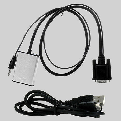 VGA TO HDMI OUTPUT 1080P HD + AV TV HDTV VIDEO USB CABLE CONVERTER ADAPTER Delux