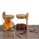 Food Storage Glass Jar Clear Sealed Canister Container with Lid and Spoon f