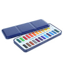 24 Colors Portable Tin Box Solid Watercolor Paints Set For Artist School St