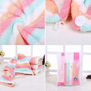 Rainbow Strips Hair Towel Quick Magic Dry Hat Cap Twist Head Towel X7E4