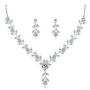 Wedding Necklace Set Accessories High-Grade Floral Crystal Necklace Earring