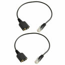 2x RJ9 To 2 Port 3.5mm Female Jack headset Adapter Cable for Telephone Head