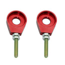 2x 12mm Motorcycle ATV Chain Adjuster Tensioner Block - Red