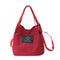 Letter Print Shoulder Bucket Handbags Women Canvas Crossbody Bags (Red) A#S