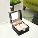 2 Slots Watch Display Case Jewelry Collection Storage Organizer Box Case