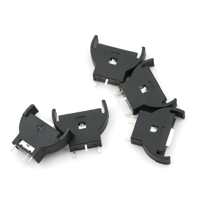 5x CR2032/CR2025 Half-Round Battery Coin Button Cell Socket Holder Case Black Gw