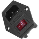 5X( 3 Pin IEC320 C14 Inlet Module Plug Fuse Switch Male Power Socket 10A 2 O9X8)